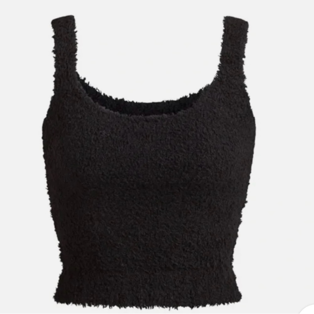 SKIMS  Black Fuzzy Knit Tank Top